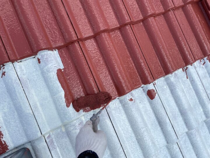 屋根中塗り（上塗り１回目）